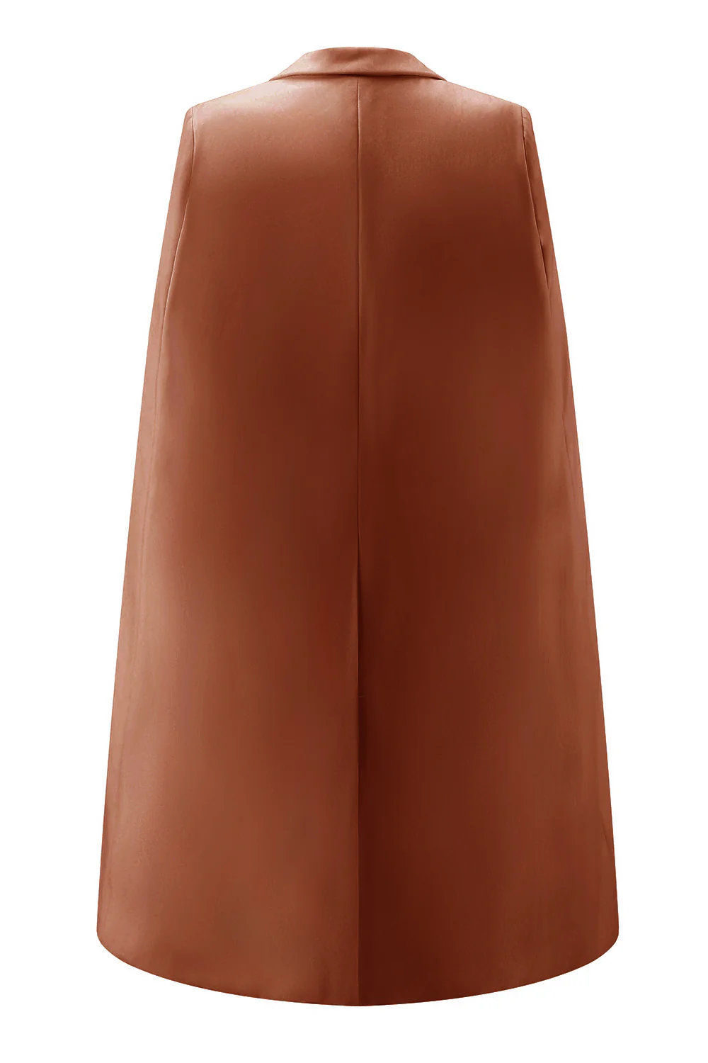 Pomarańczowy mini sukienka do pracy z klapami bodycon z klapami i peleryną - Image 2
