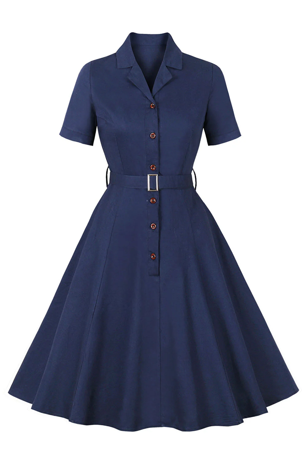 Prosta bordowa sukienka z klapami w stylu vintage z lat 1950. - Image 5