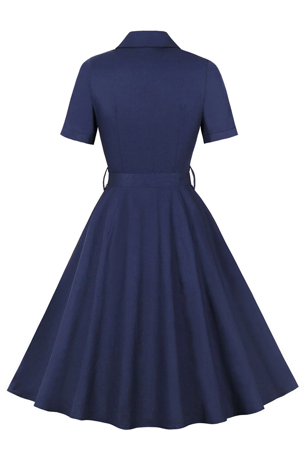 Prosta bordowa sukienka z klapami w stylu vintage z lat 1950. - Image 6