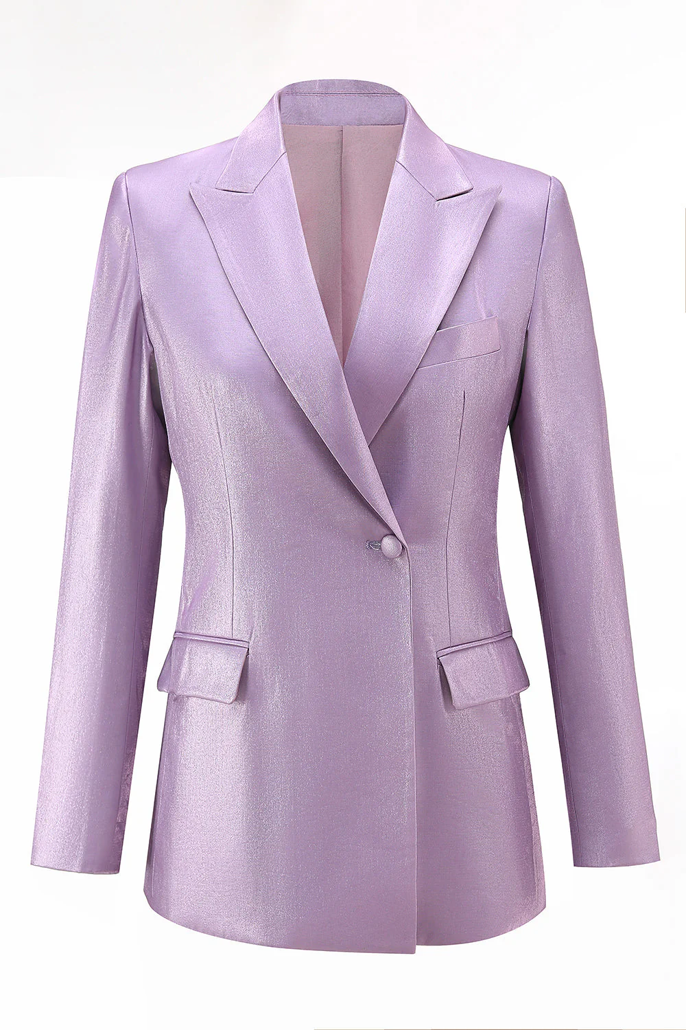 Purple Peak Lapel One Button 2-częściowe garnitury damskie - Image 3