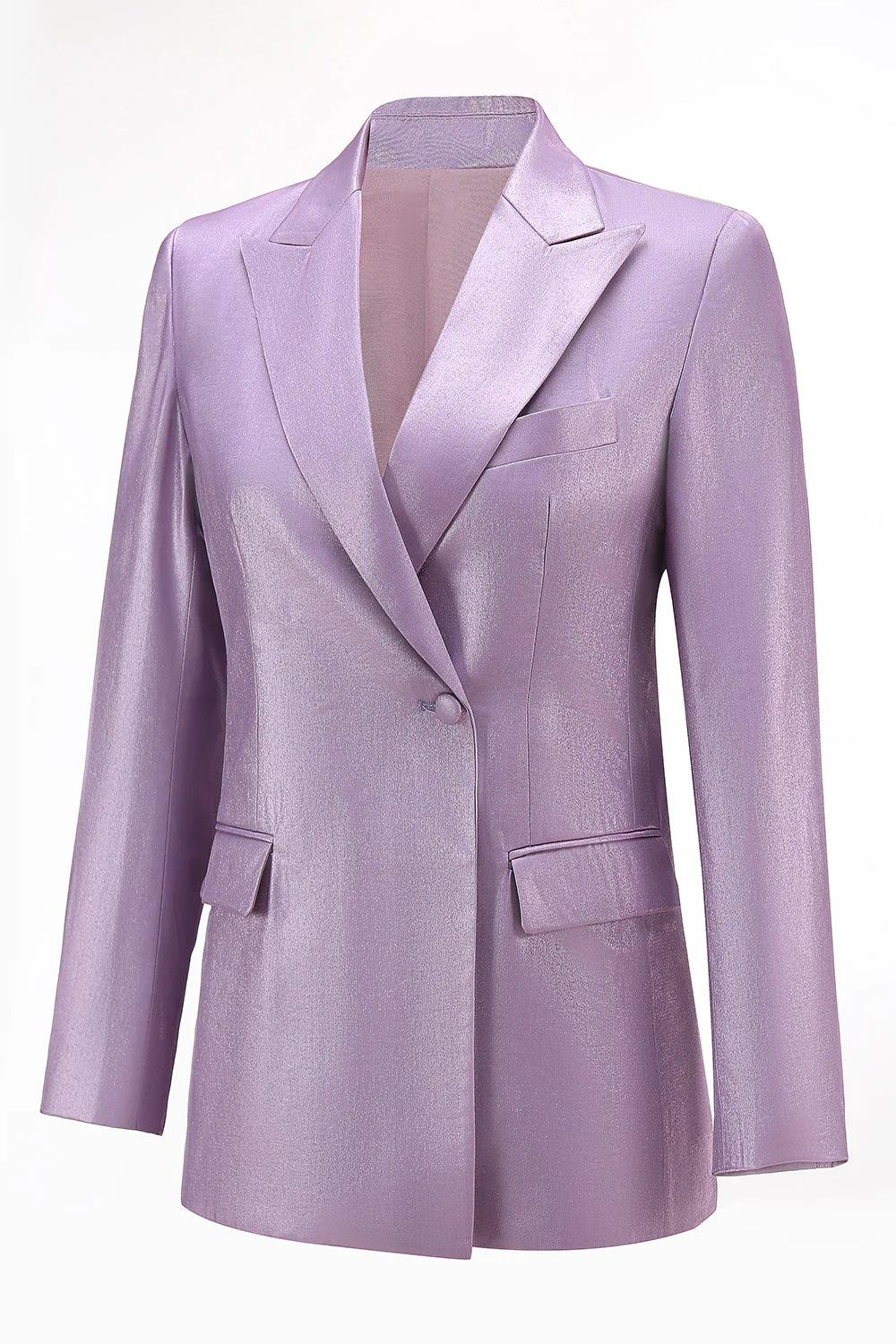 Purple Peak Lapel One Button 2-częściowe garnitury damskie - Image 5
