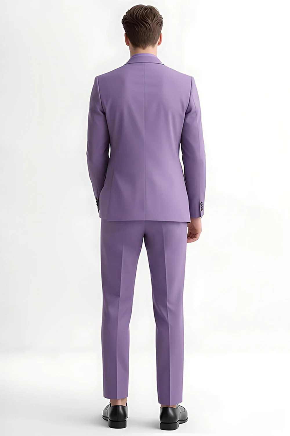 Purple Peak Lapel Slim Fit 2-częściowe męskie garnitury - Image 2