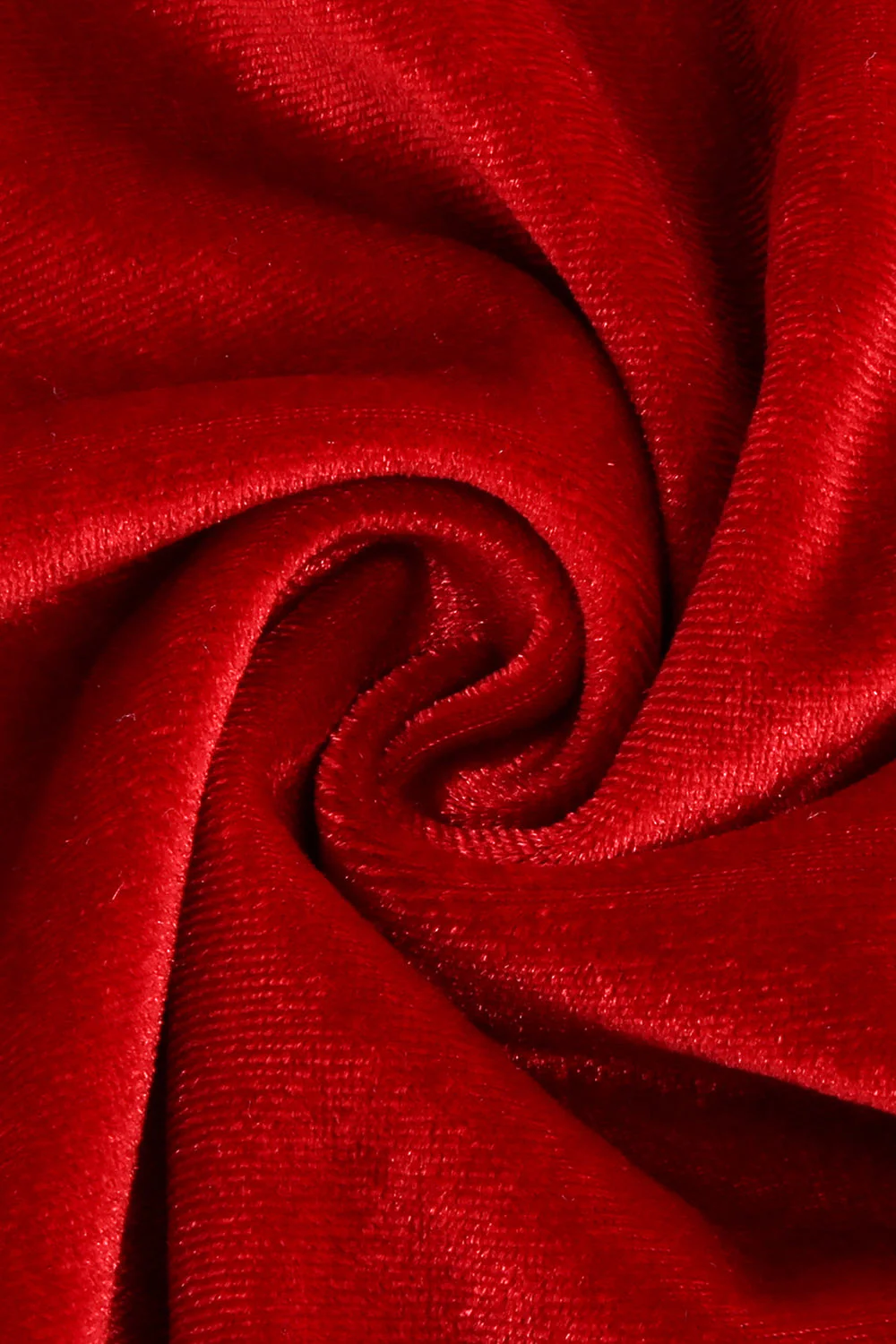 Red Velvet Midi A-line Vintage Sukienka - Image 4