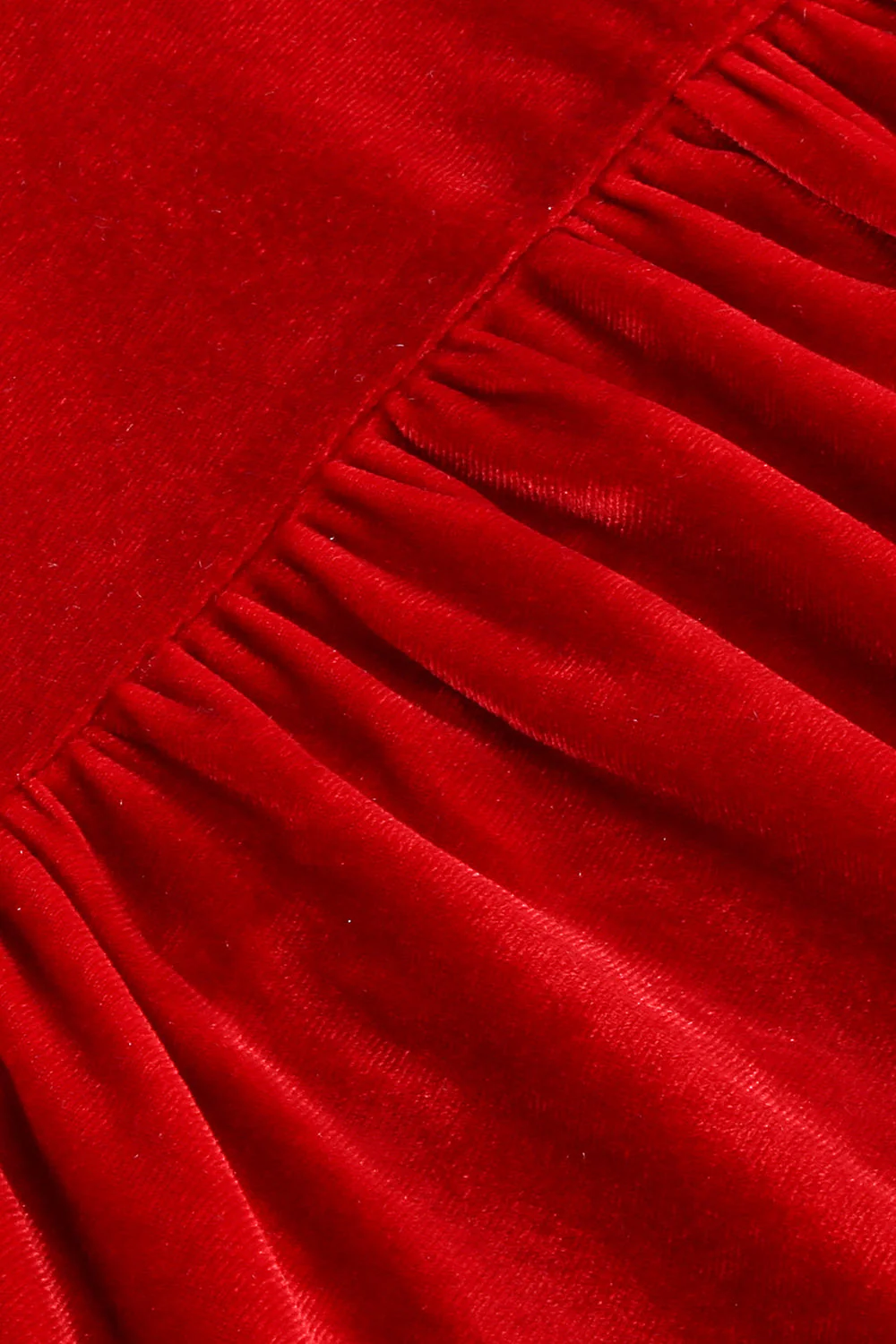 Red Velvet Midi A-line Vintage Sukienka - Image 6