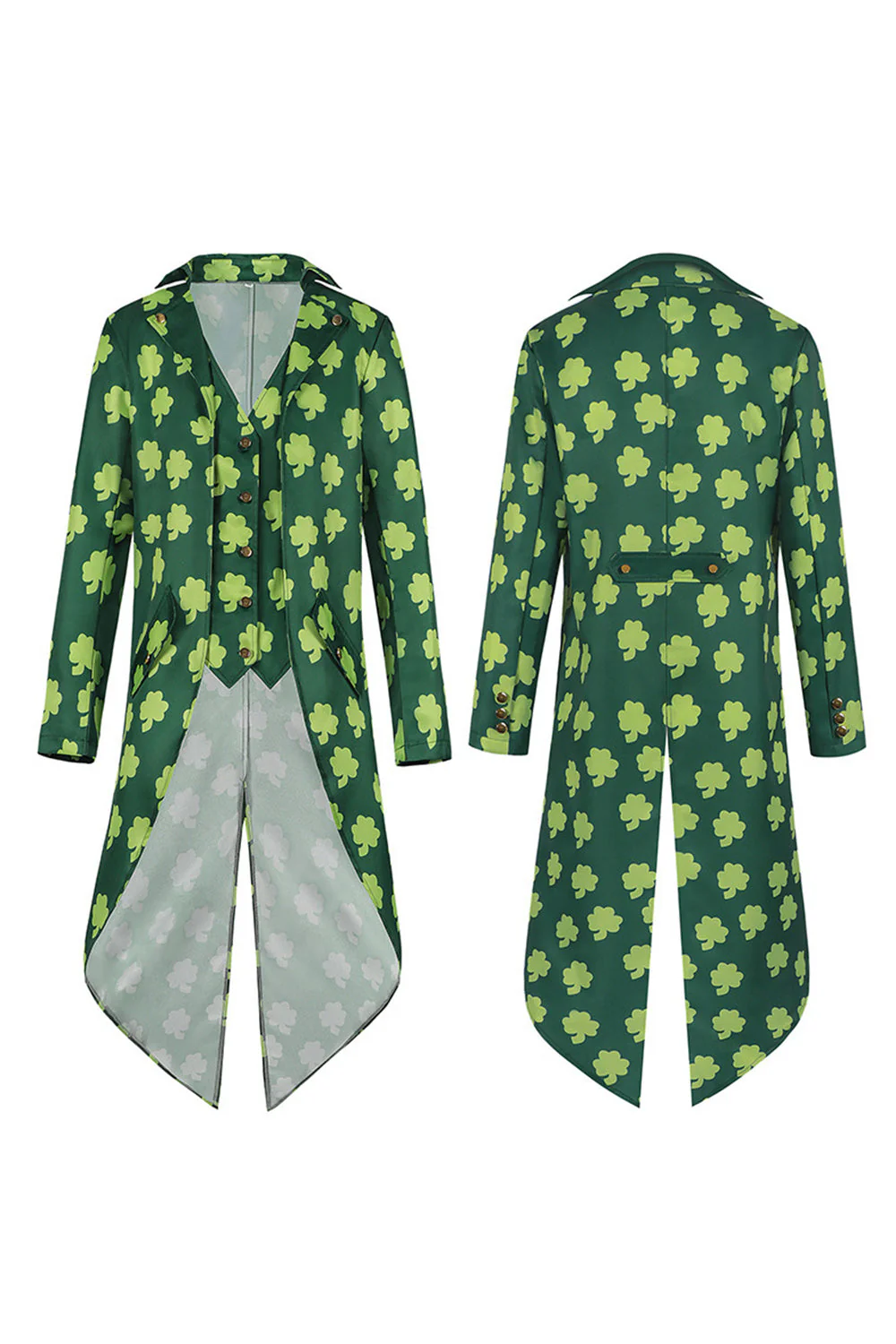 Retro zielona kurtka smokingowa Shamrock Slim Fit z kapeluszem - Image 2