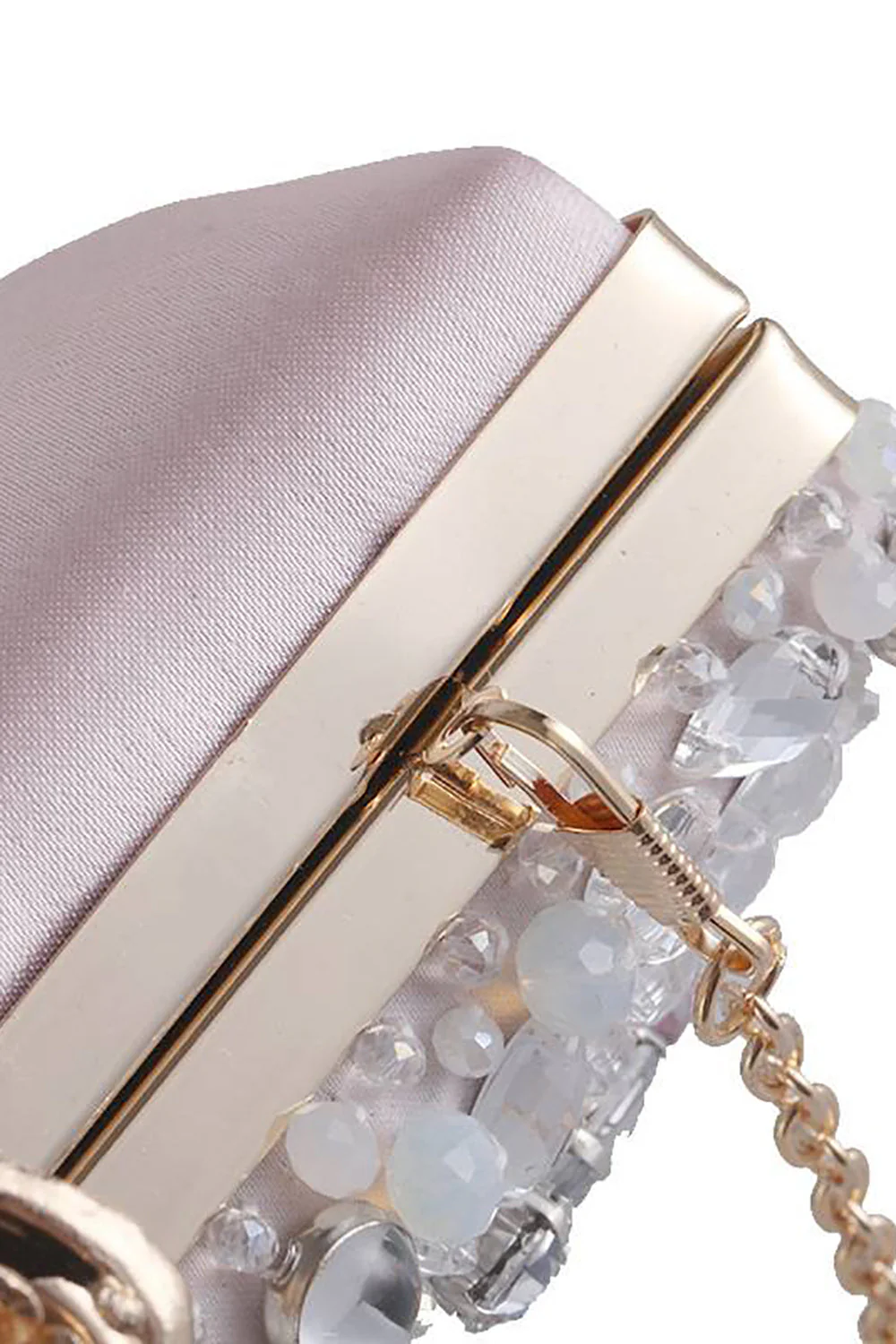 Rhinestone Light Pink Sparkly Evening Clutch Torba - Image 4
