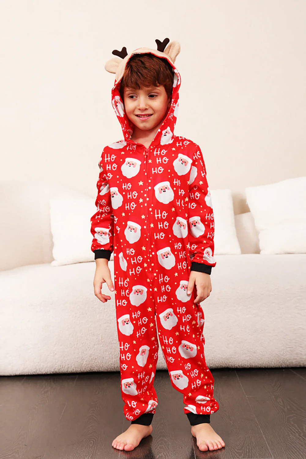 Rodzinna Czerwona Świąteczna Piżama Z Nadrukiem Claus - Image 13