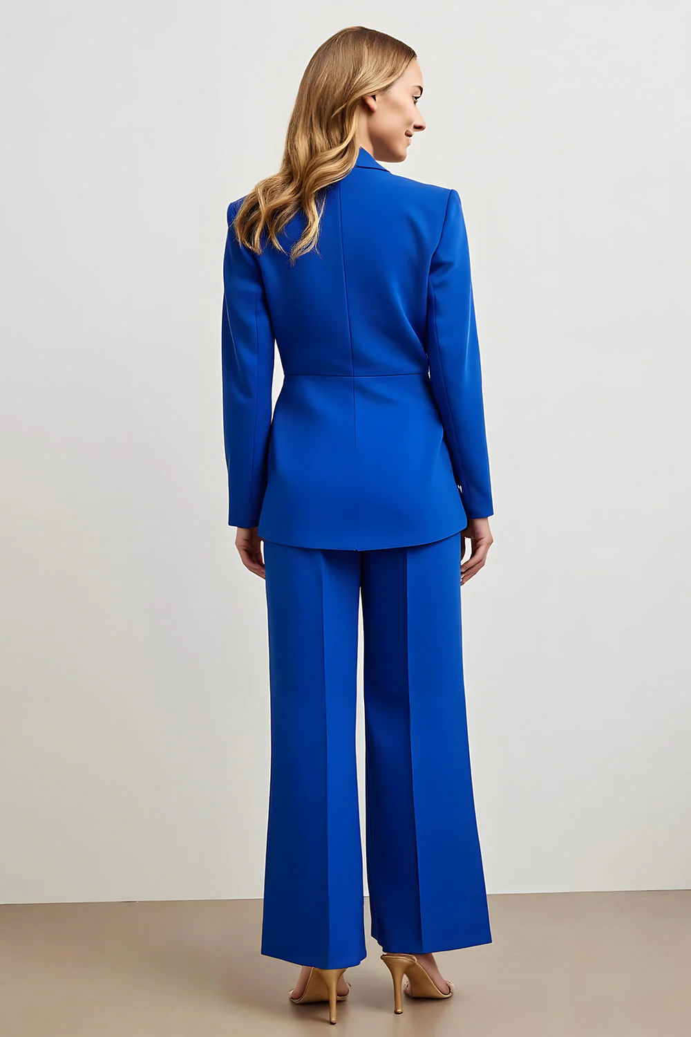 Royal Blue 2-częściowe garnitury robocze Slim Fit z jednym guzikiem - Image 2