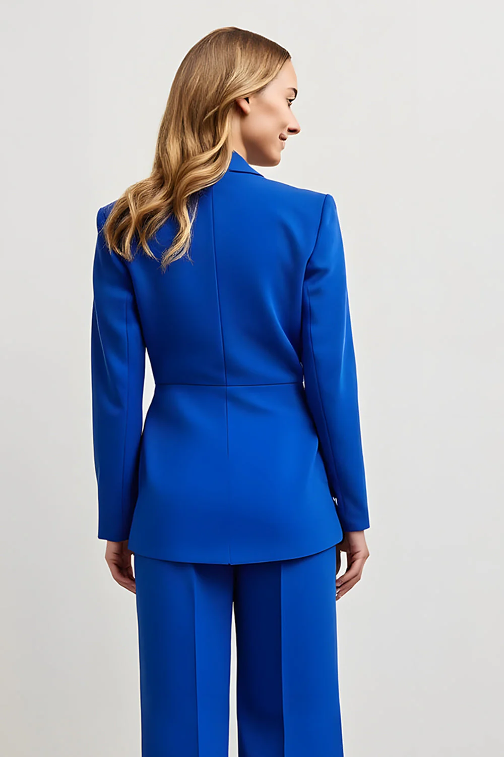 Royal Blue 2-częściowe garnitury robocze Slim Fit z jednym guzikiem - Image 4