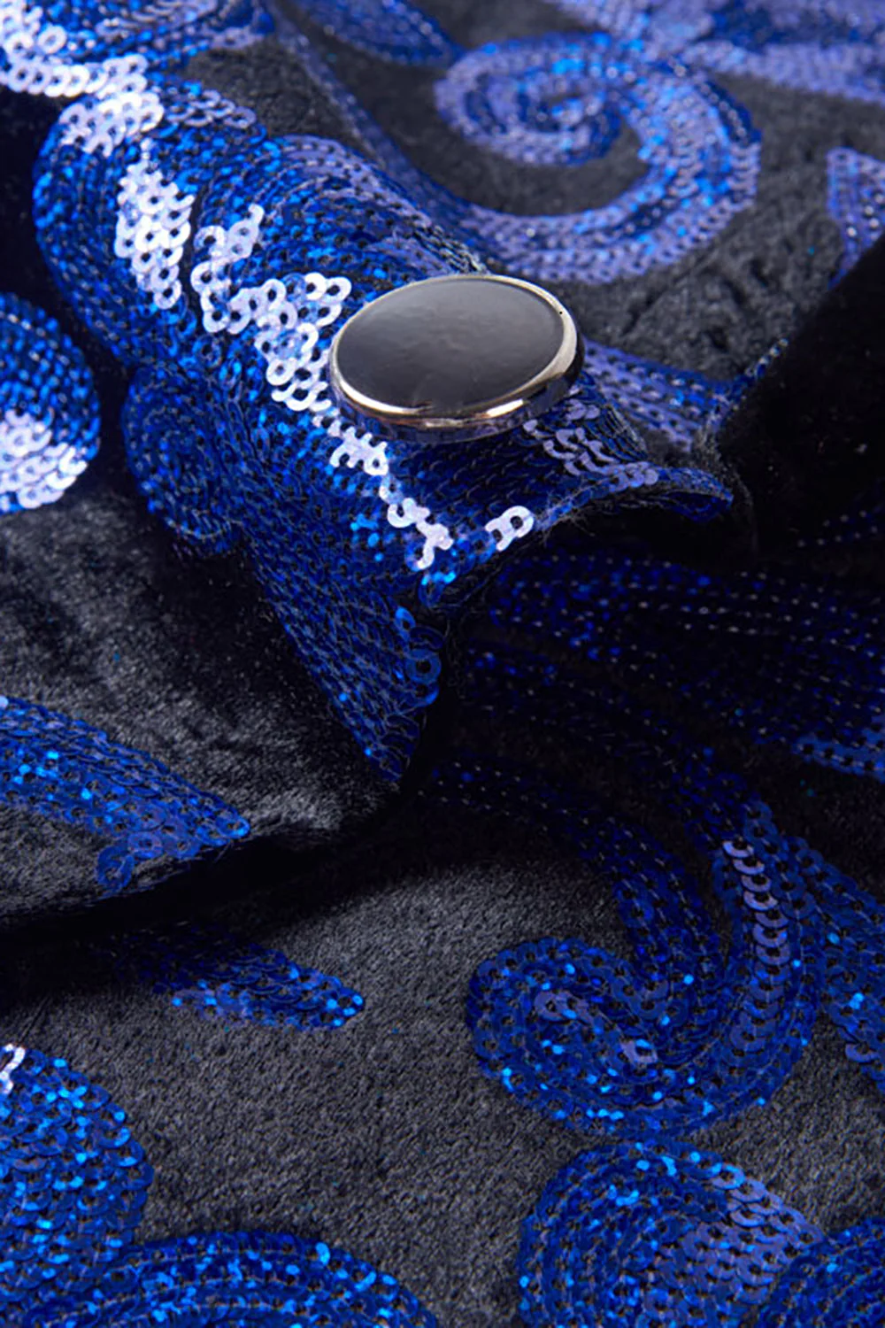 Royal Blue Sequins Męskie 2-częściowe garnitury - Image 4
