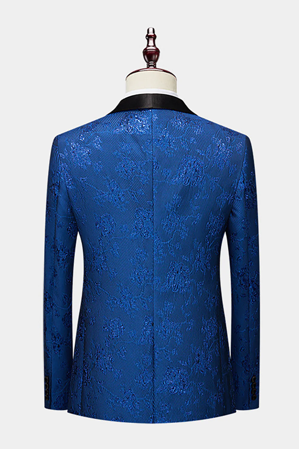 Royal Blue Szal Klapa Żakardowa 2 Sztuki Męskie Garnitury - Image 2