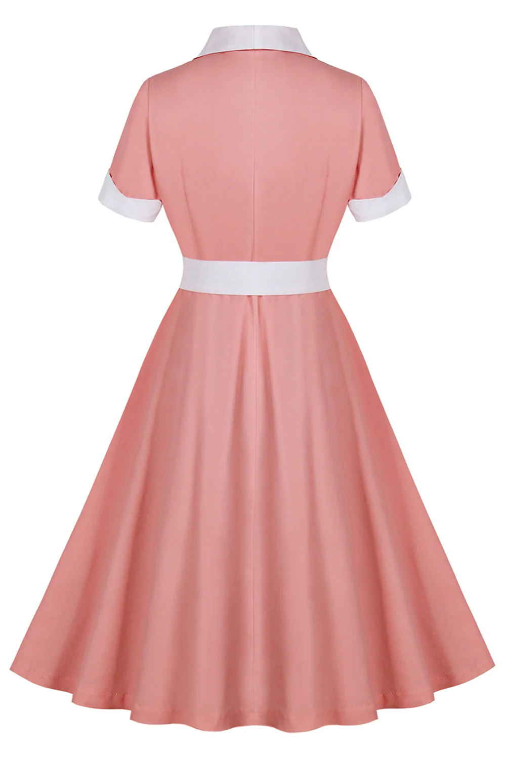 Róż z klapami Szyld Linia Vintage 1950 Sukienka - Image 2