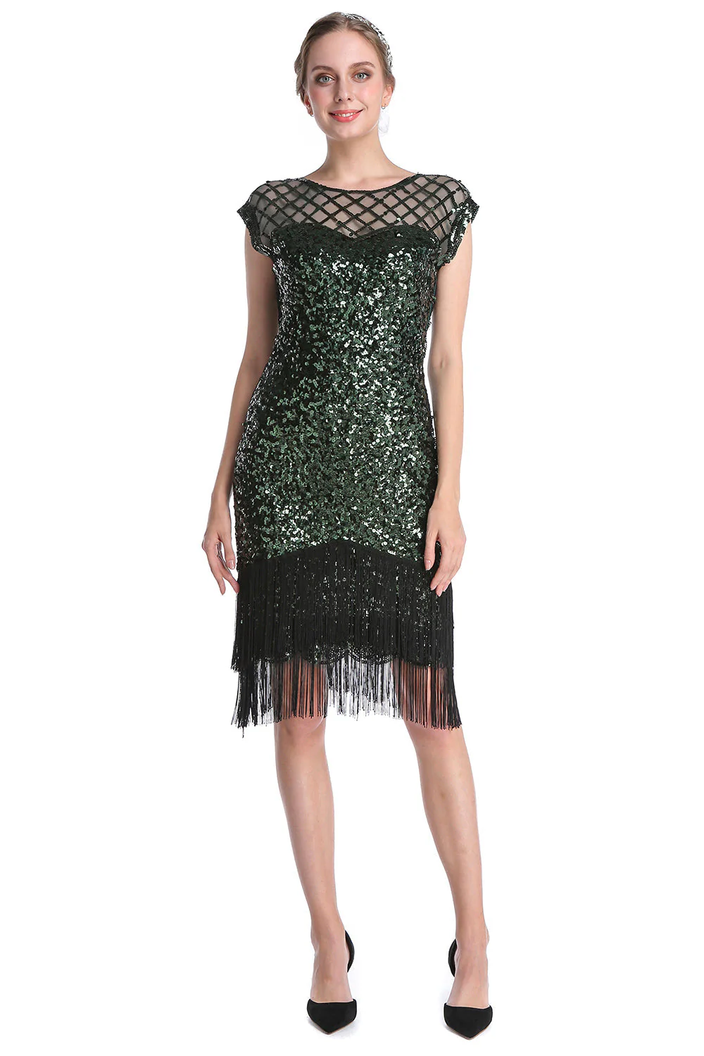 Różowa cekinowa sukienka Gatsby 1920s Flapper - Image 7