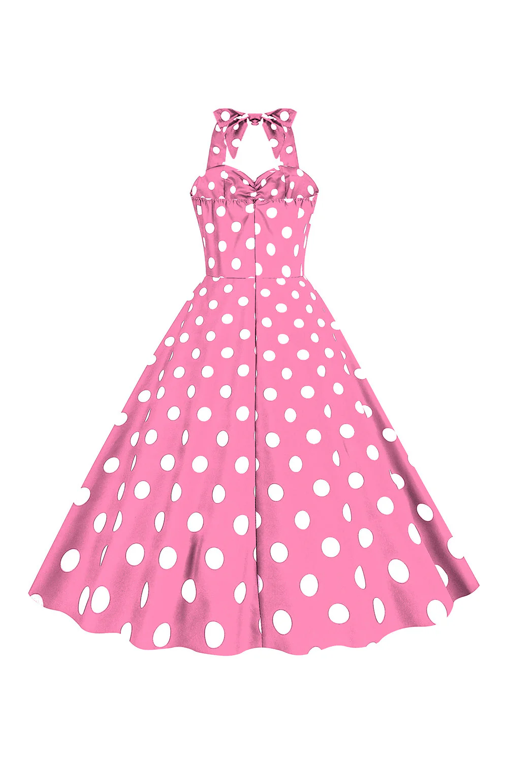 Różowe Groszki Pin Up Sukienka Retro Lata 50 - Image 2