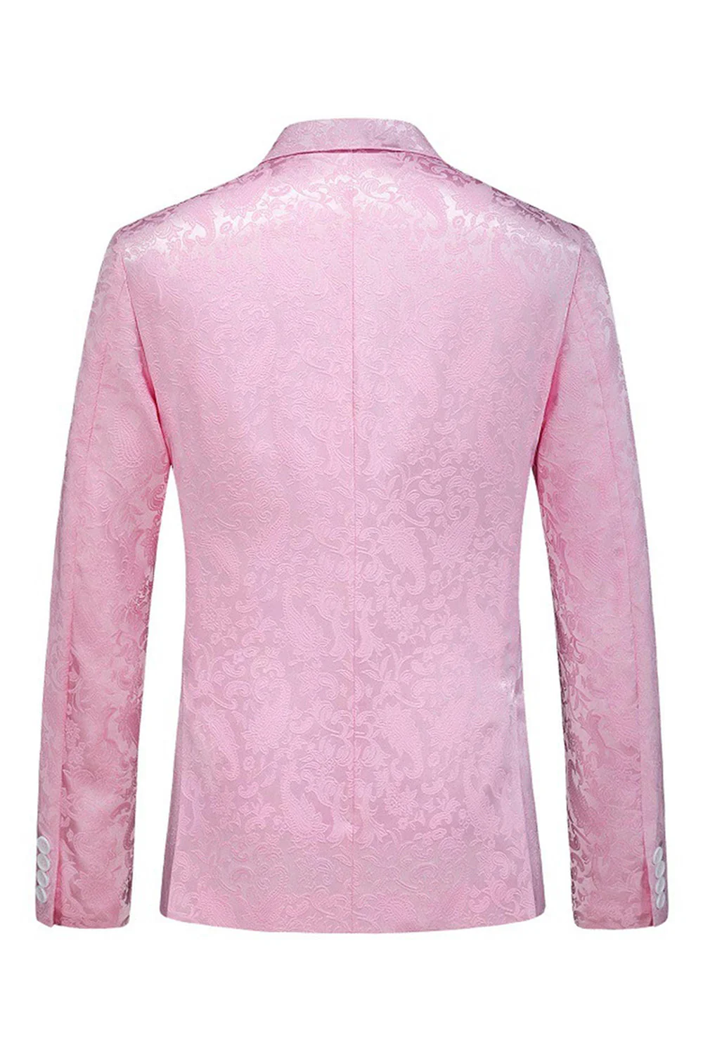 Różowy nadruk Peak Lapel 3-częściowe męskie garnitury na studniówkę - Image 3