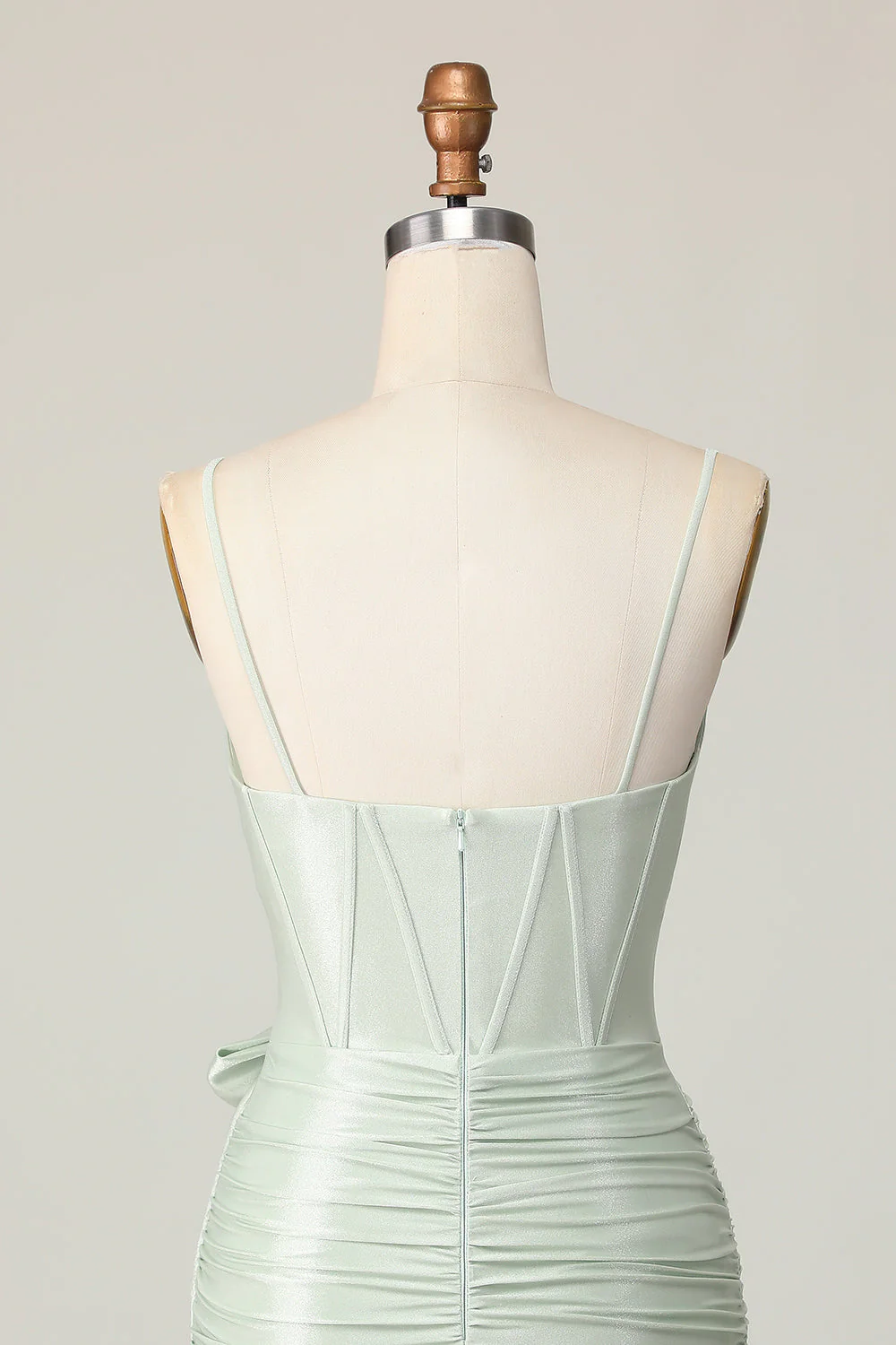 Sage Bodycon Gorset Krótka sukienka na powrót do domu z kokardą - Image 5