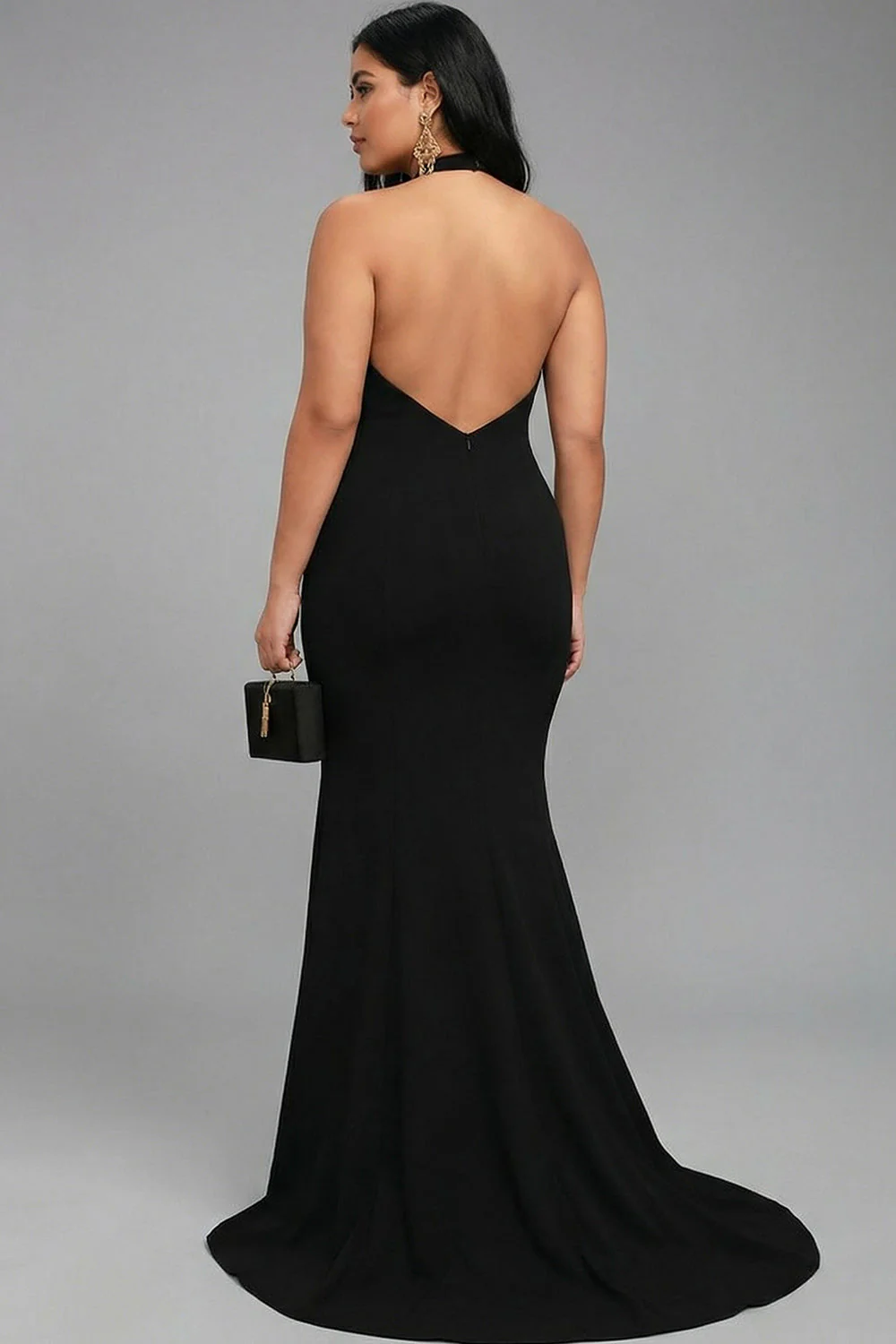 satynowa sukienka plus size z rozcięciem - Image 2