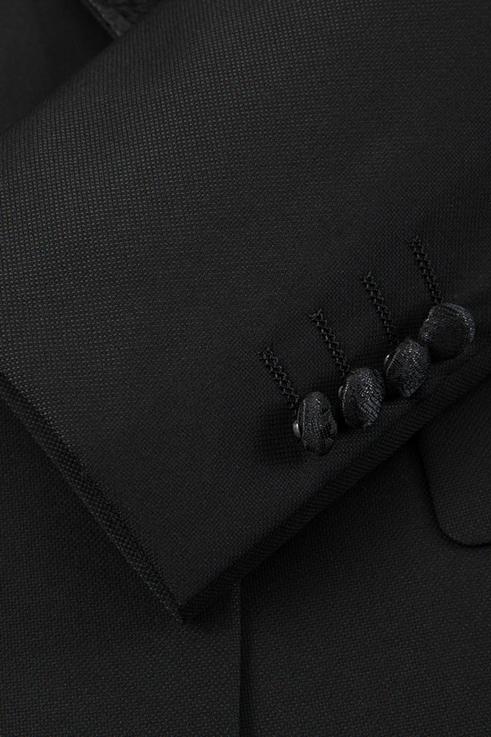 Slim Fit 3-częściowe czarne garnitury męskie z klapami w kształcie szczytu - Image 7