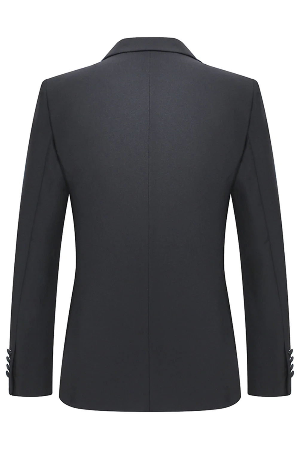 Slim Fit Peak Lapel 2-częściowe czarne garnitury męskie - Image 3