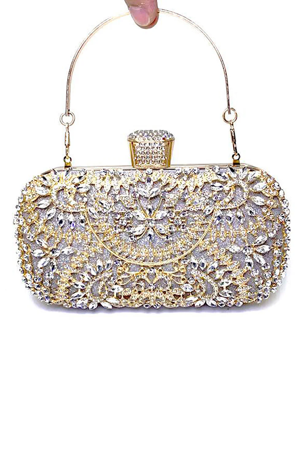 Sparkly Rhinestone Black Evening Party Torebka - Image 3