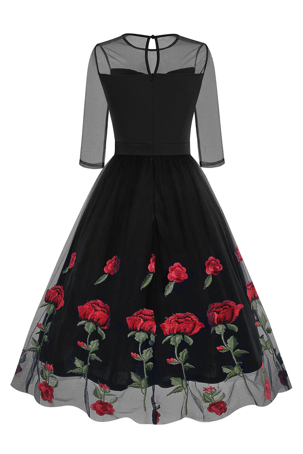Sukienka Line Rose Flowers 1950 Z Półrękawami - Image 2