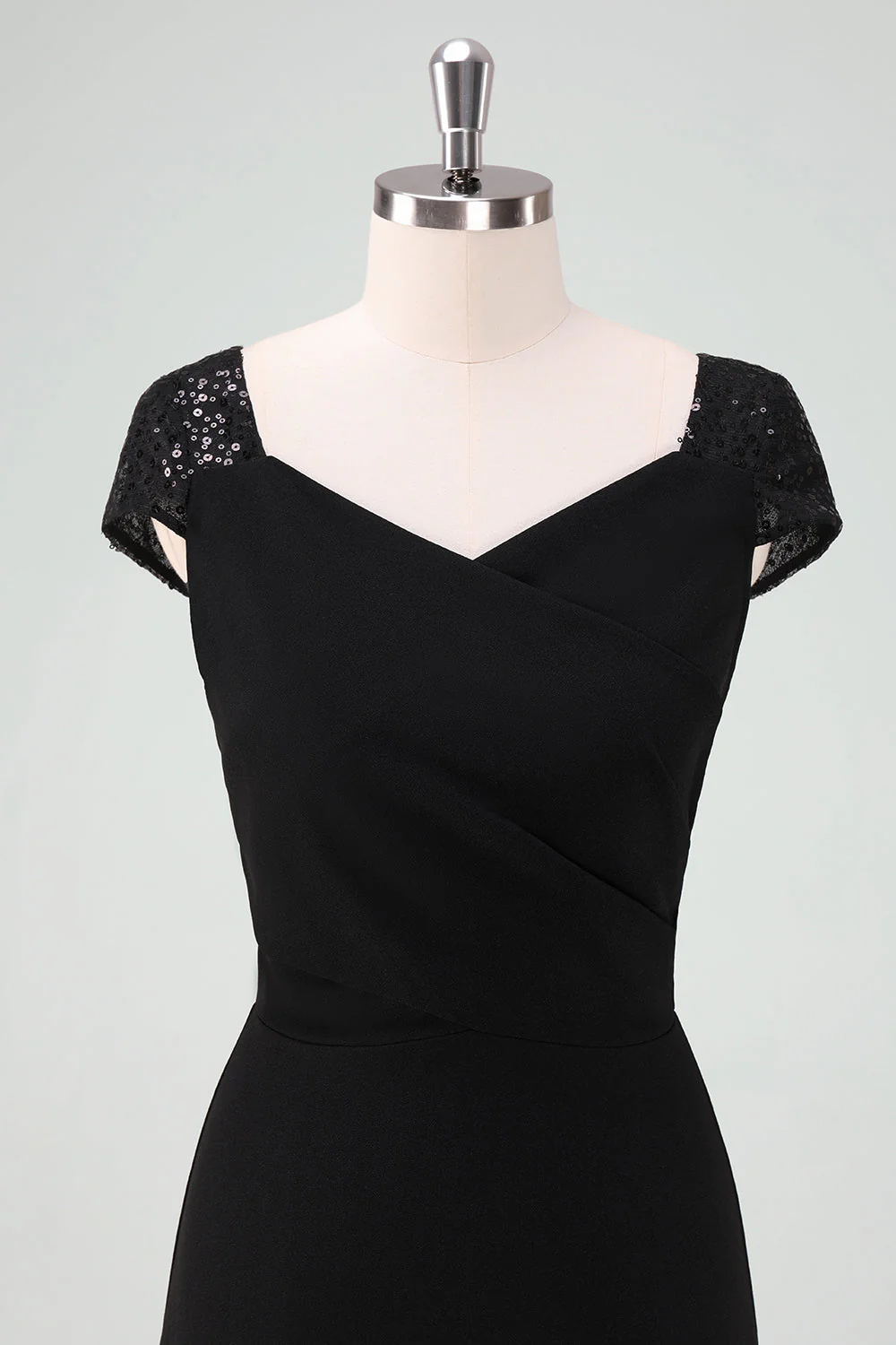 sukienka koktajlowa High-Low z rękawami typu cap - Image 4