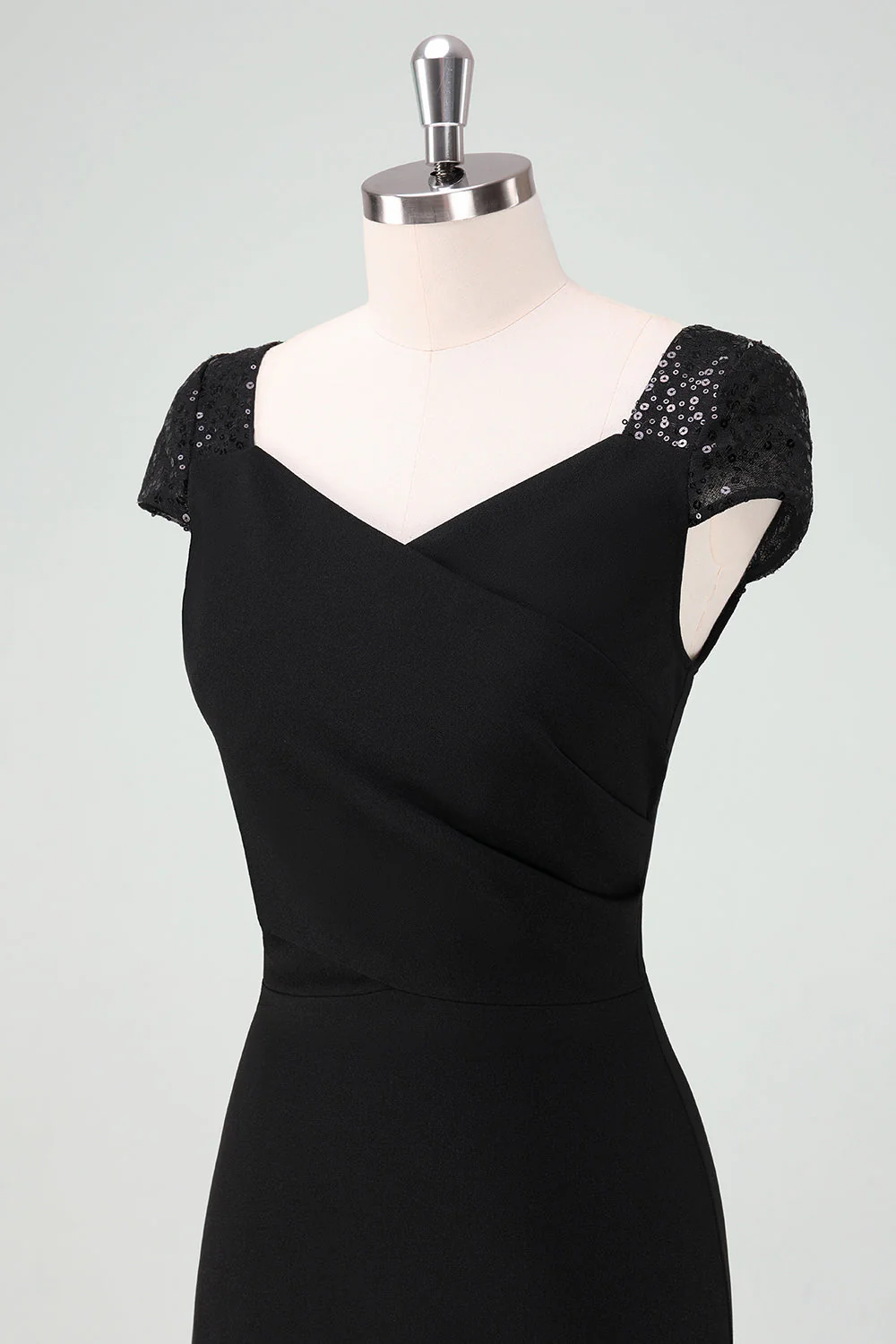sukienka koktajlowa High-Low z rękawami typu cap - Image 6