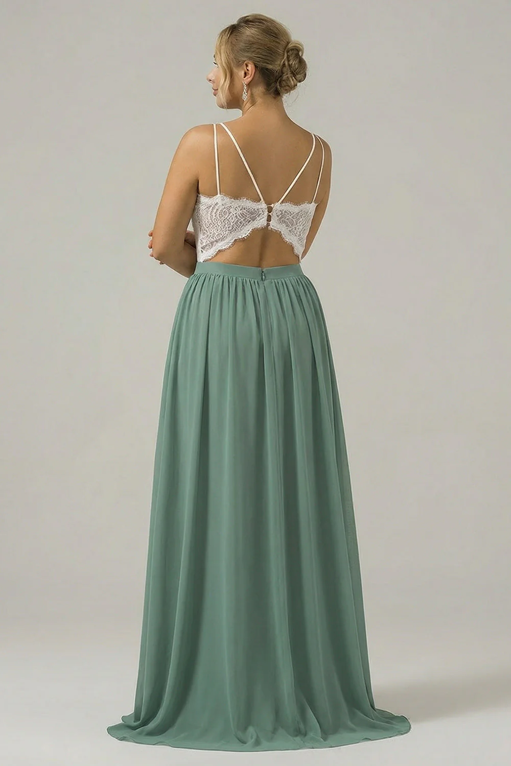 Sukienka matki panny młodej z szyfonu A Line A Line plus size - Image 2