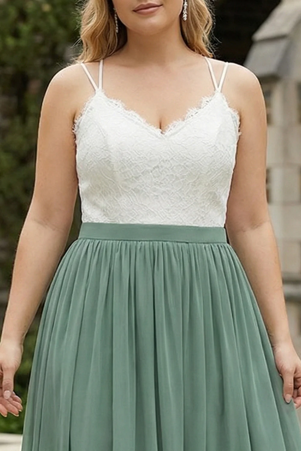Sukienka matki panny młodej z szyfonu A Line A Line plus size - Image 4