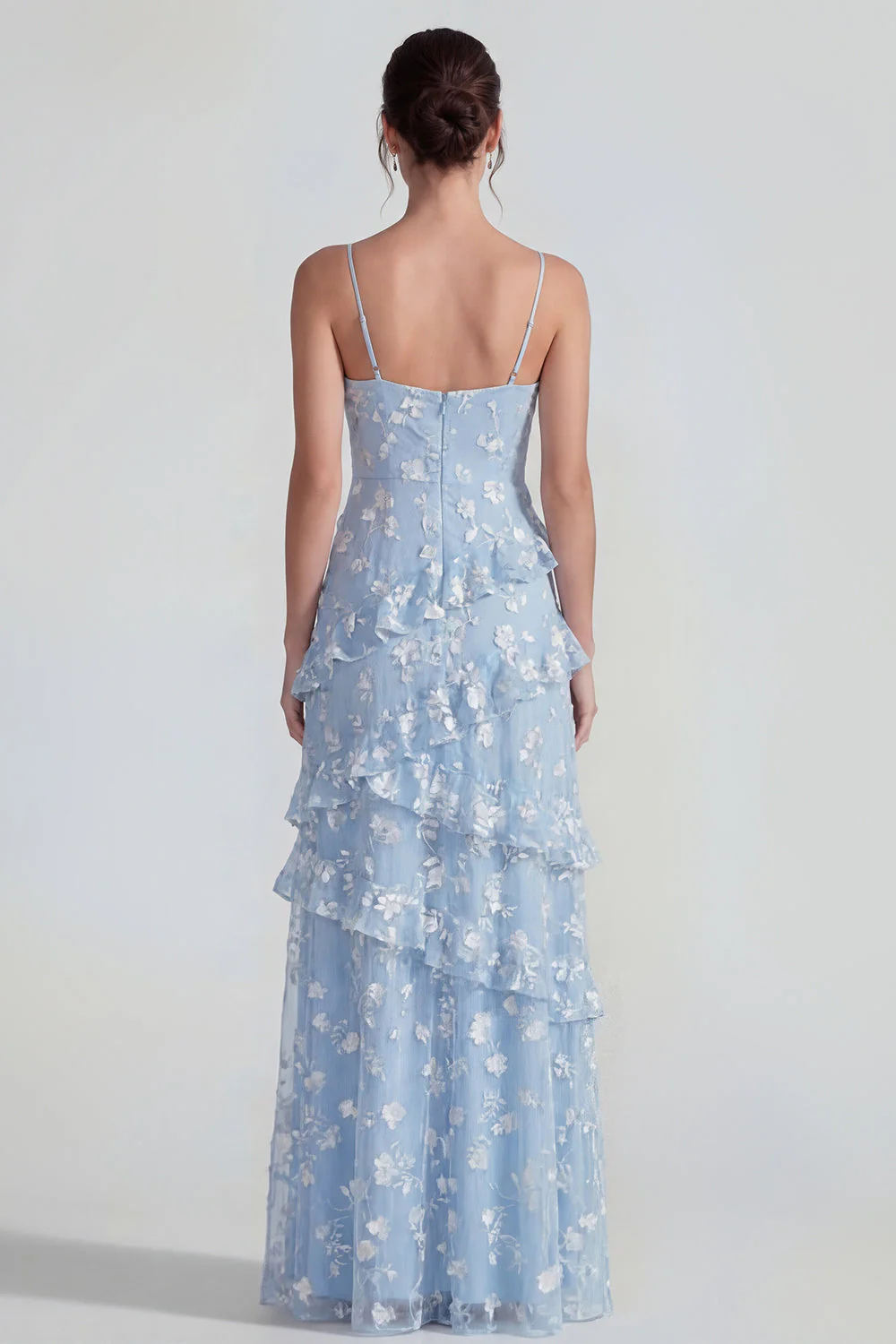 Sukienka maxi z falbanami i falbanami Shearh Lilac Floral Spaghetti - Image 11