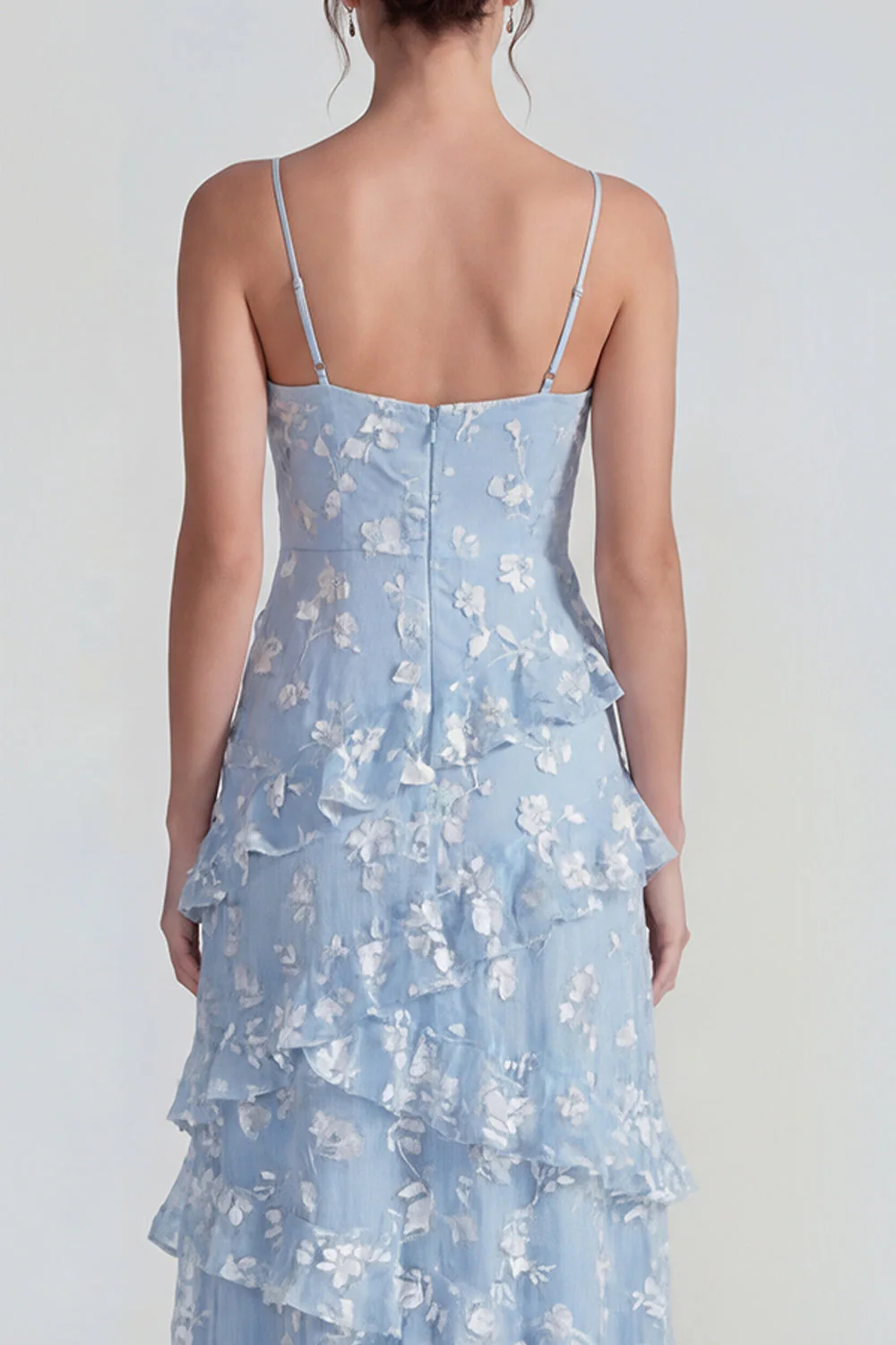 Sukienka maxi z falbanami i falbanami Shearh Lilac Floral Spaghetti - Image 13
