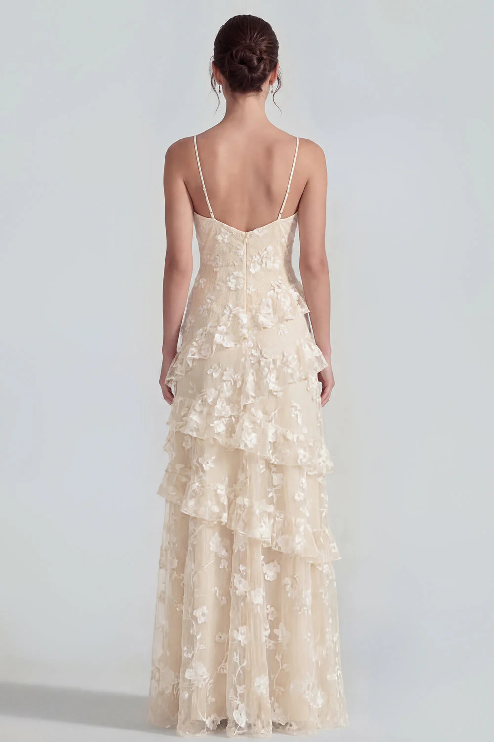 Sukienka maxi z falbanami i falbanami Shearh Lilac Floral Spaghetti - Image 15