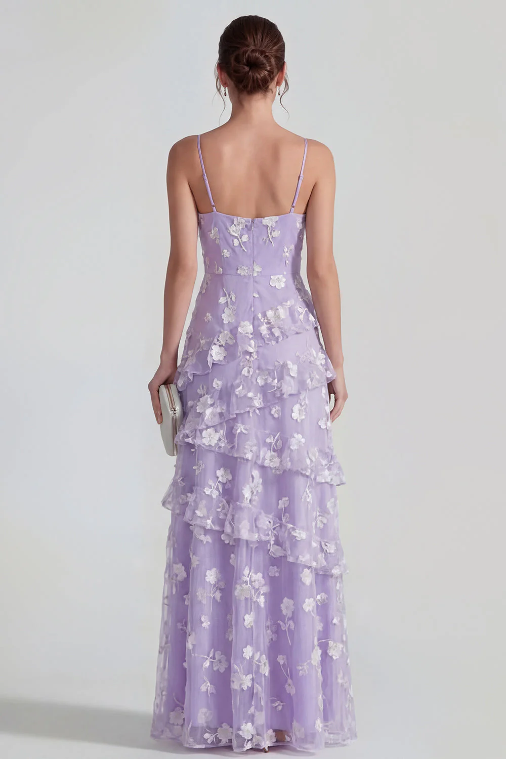 Sukienka maxi z falbanami i falbanami Shearh Lilac Floral Spaghetti - Image 2