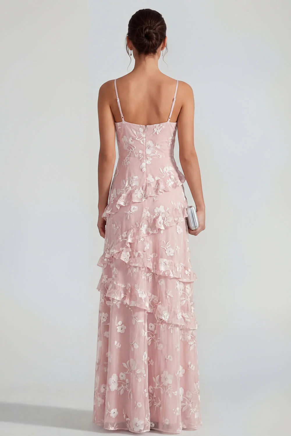 Sukienka maxi z falbanami i falbanami Shearh Lilac Floral Spaghetti - Image 6