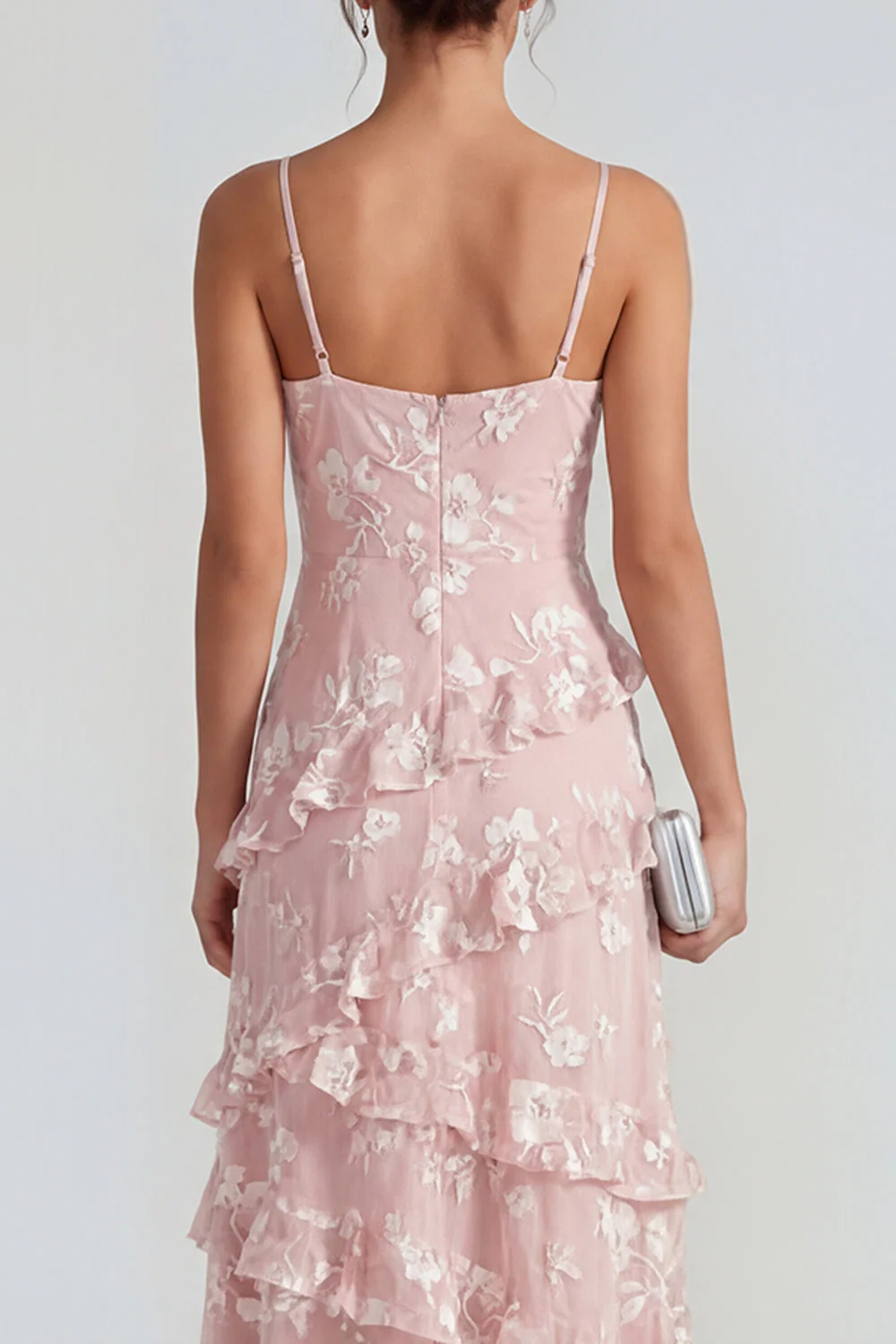 Sukienka maxi z falbanami i falbanami Shearh Lilac Floral Spaghetti - Image 8