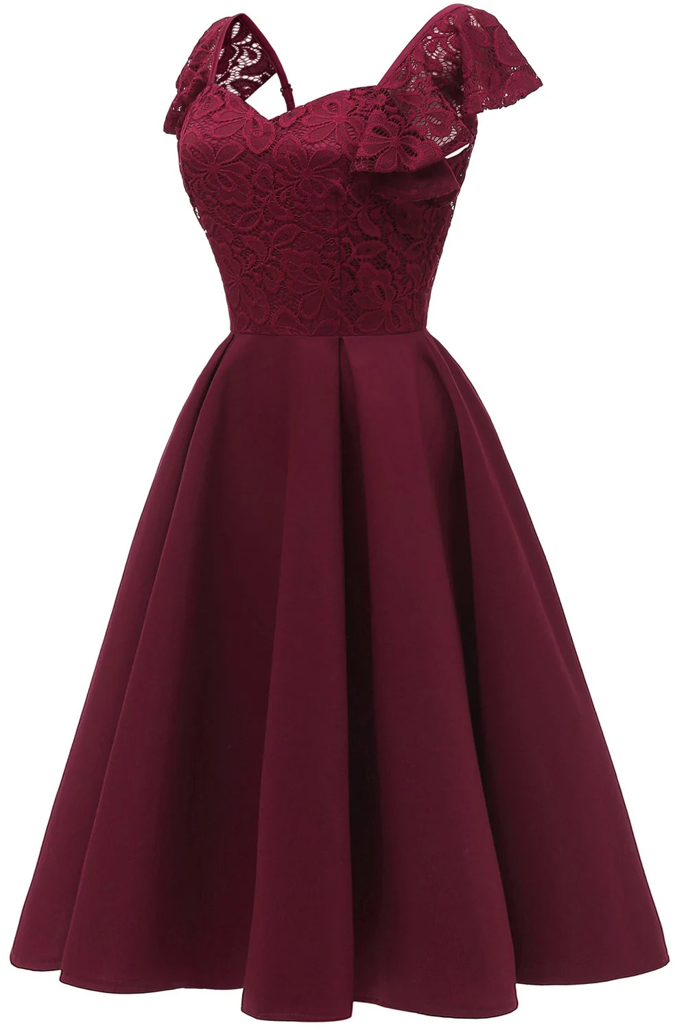 Sukienka Sweetheart Burgundy Cocktail Party - Image 3