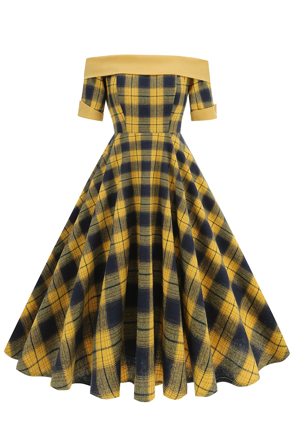 Sukienka z odkrytymi ramionami w stylu vintage z 1950 roku - Image 10