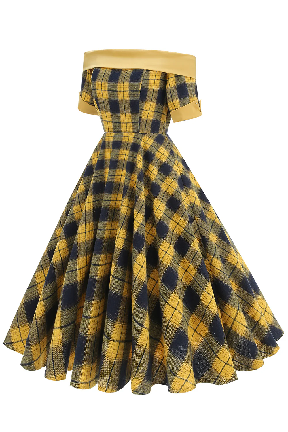 Sukienka z odkrytymi ramionami w stylu vintage z 1950 roku - Image 14