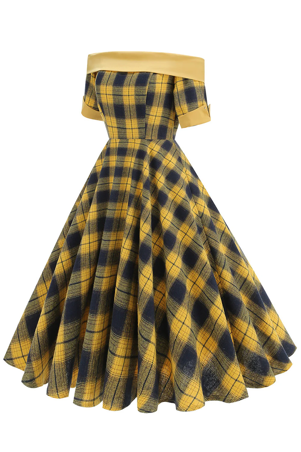 Sukienka z odkrytymi ramionami w stylu vintage z 1950 roku - Image 15