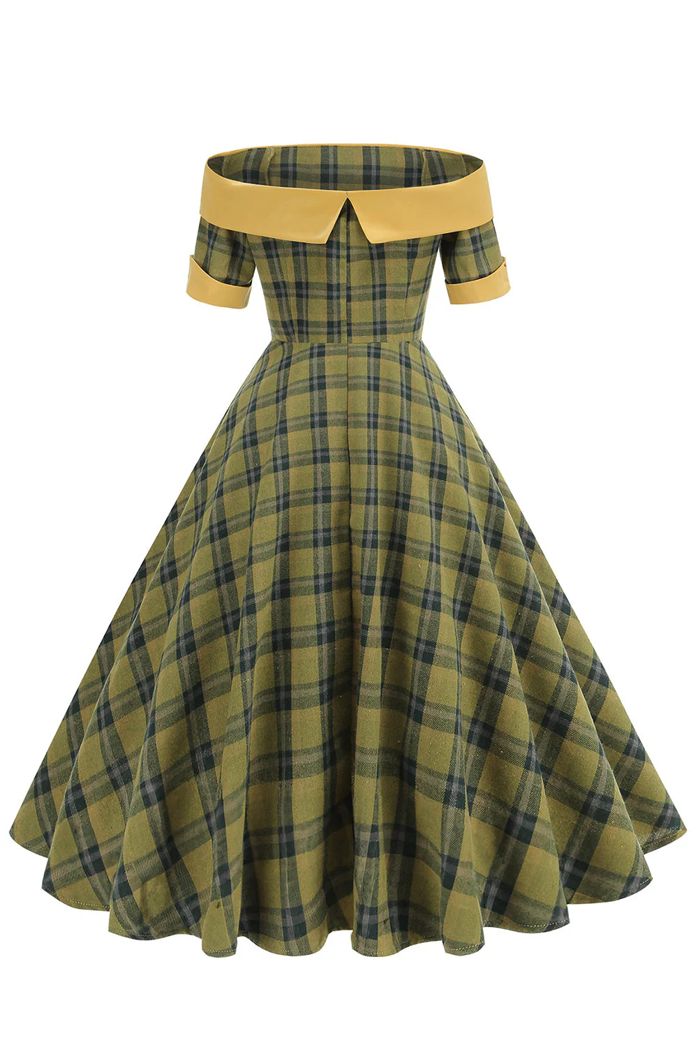 Sukienka z odkrytymi ramionami w stylu vintage z 1950 roku - Image 3
