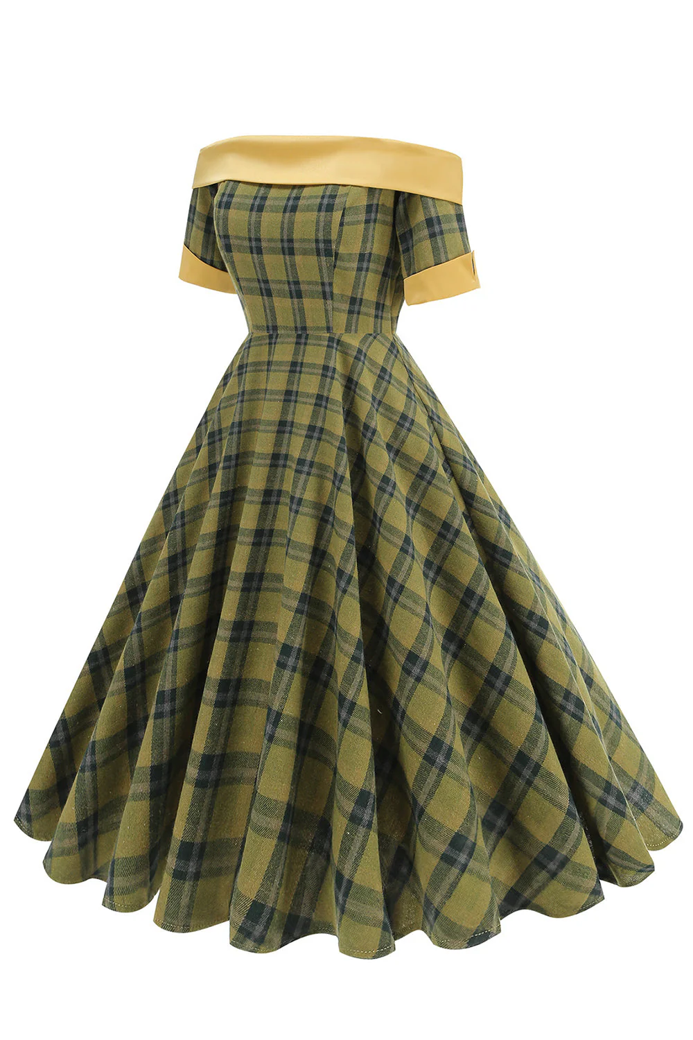 Sukienka z odkrytymi ramionami w stylu vintage z 1950 roku - Image 5