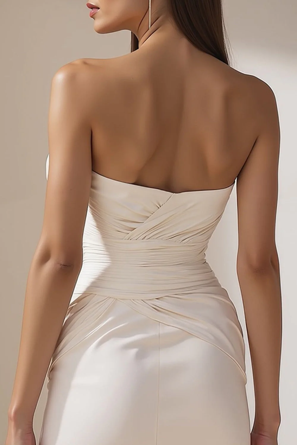 Sweetheart White bodycon Marched Mini Wedding Dress - Image 4