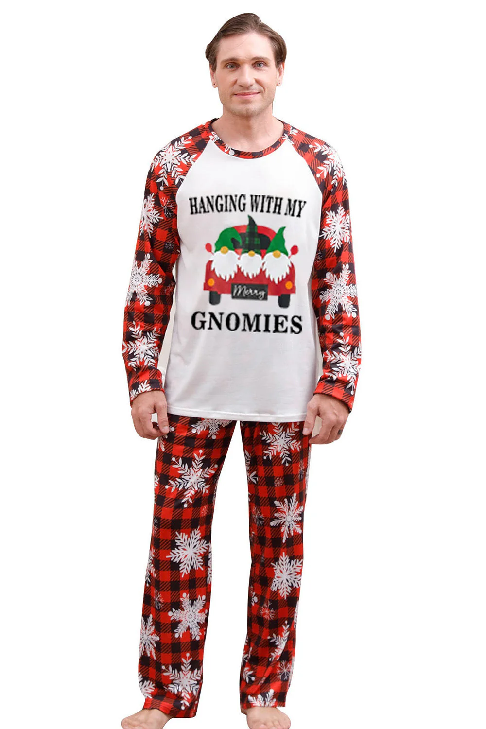 Świąteczne Czerwone Nadruki Rodzinnych Piżam - Image 36