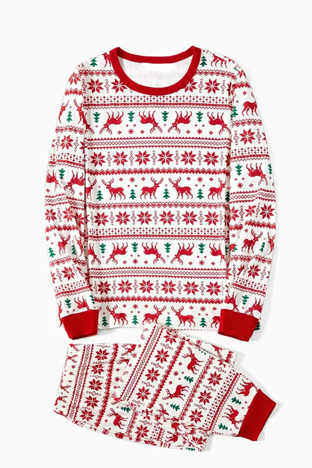 Świąteczne Rodzinne Zestawy Piżam Z Nadrukiem Czerwony Deer - Image 3