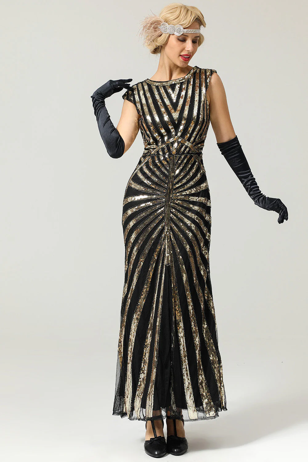 Syrena Cekinowa Gatsby 1920s Flapper Dress - Image 10