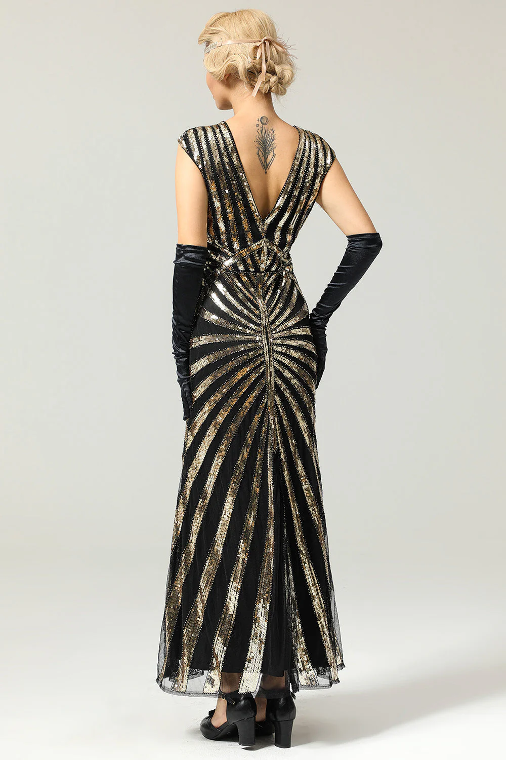 Syrena Cekinowa Gatsby 1920s Flapper Dress - Image 11