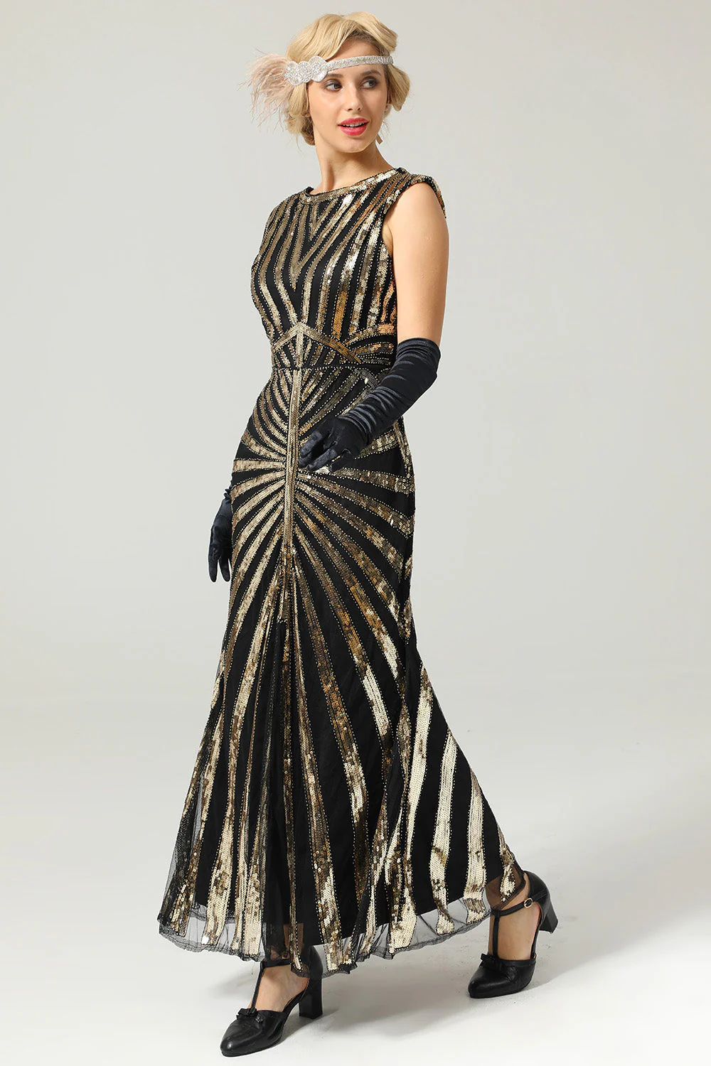 Syrena Cekinowa Gatsby 1920s Flapper Dress - Image 12