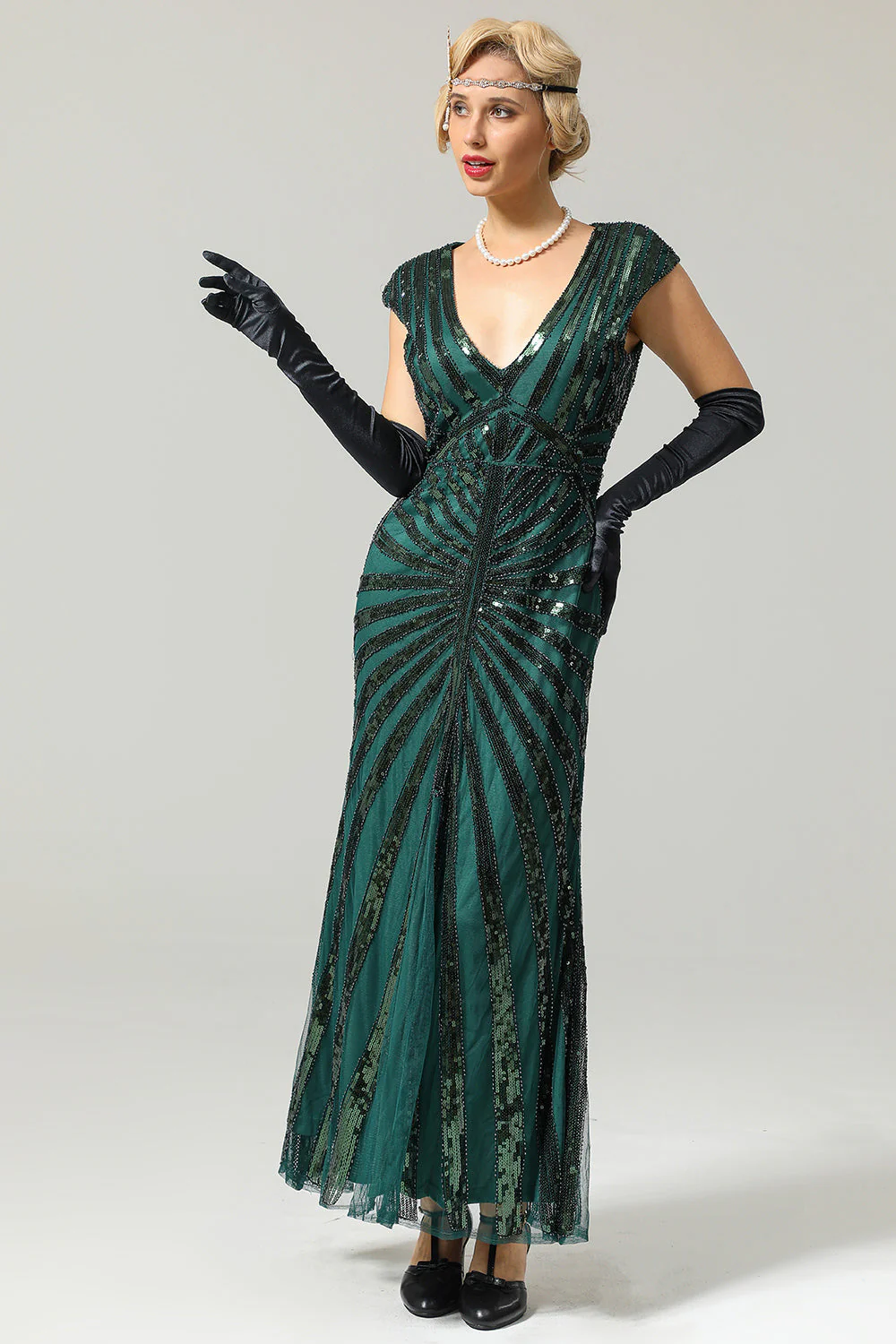 Syrena Cekinowa Gatsby 1920s Flapper Dress - Image 7