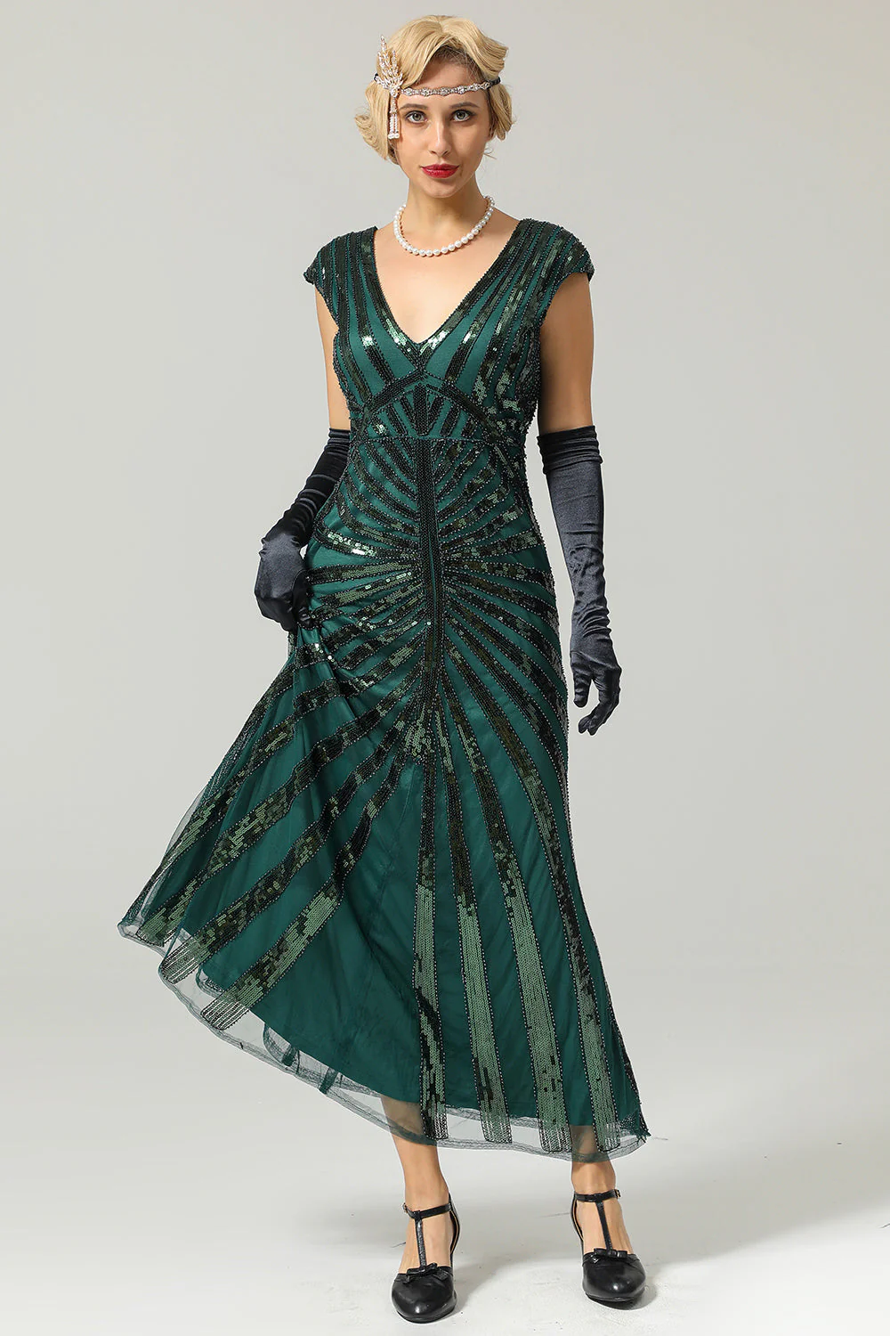 Syrena Cekinowa Gatsby 1920s Flapper Dress - Image 9