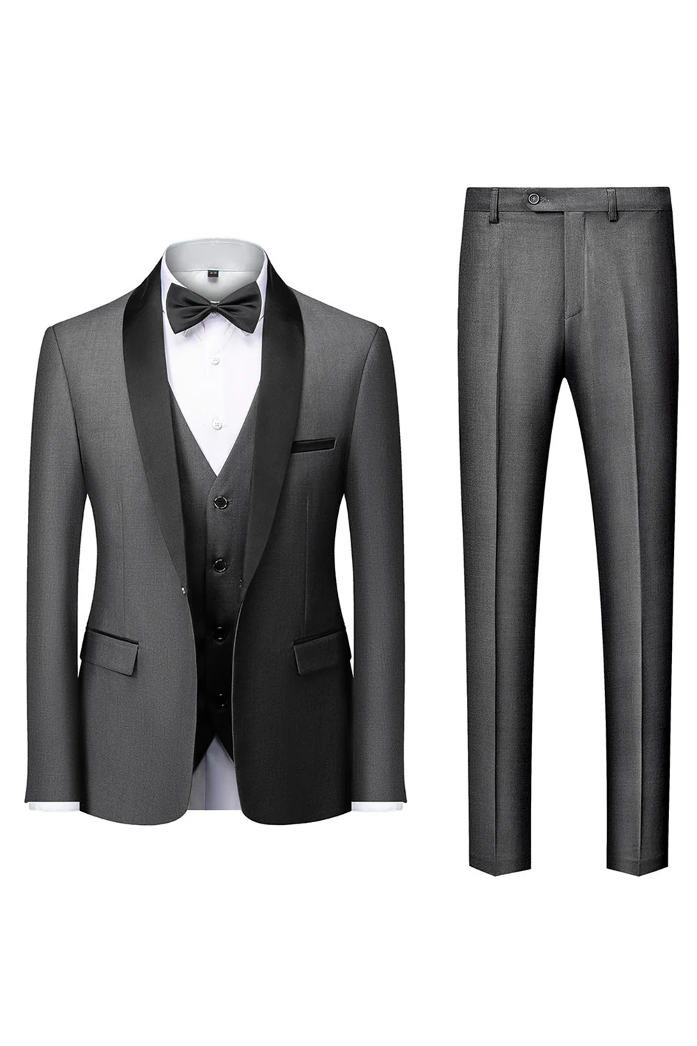 szal klapy 3-częściowe męskie garnitury slim fit - Image 16